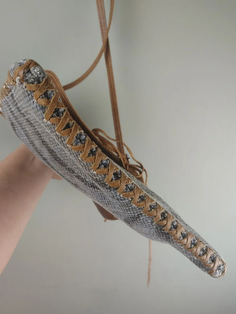 Myra Feelgood Factor Leather Woven Zebra Print Western Crossbody Bag